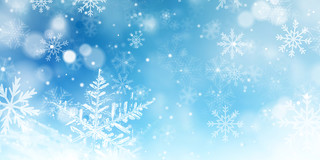 冬至背景冬至蓝色唯美冬天雪花飘落下雪展板背景